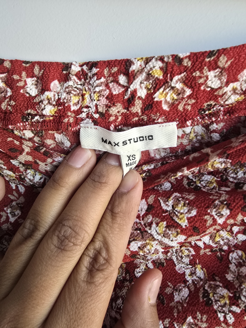 Max Studio Red Floral Ruffle Maxi Skirt - Picture 2 of 8